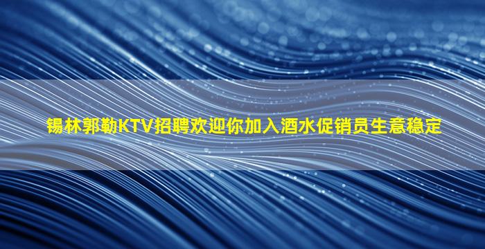 锡林郭勒KTV招聘欢迎你加入酒水促销员生意稳定